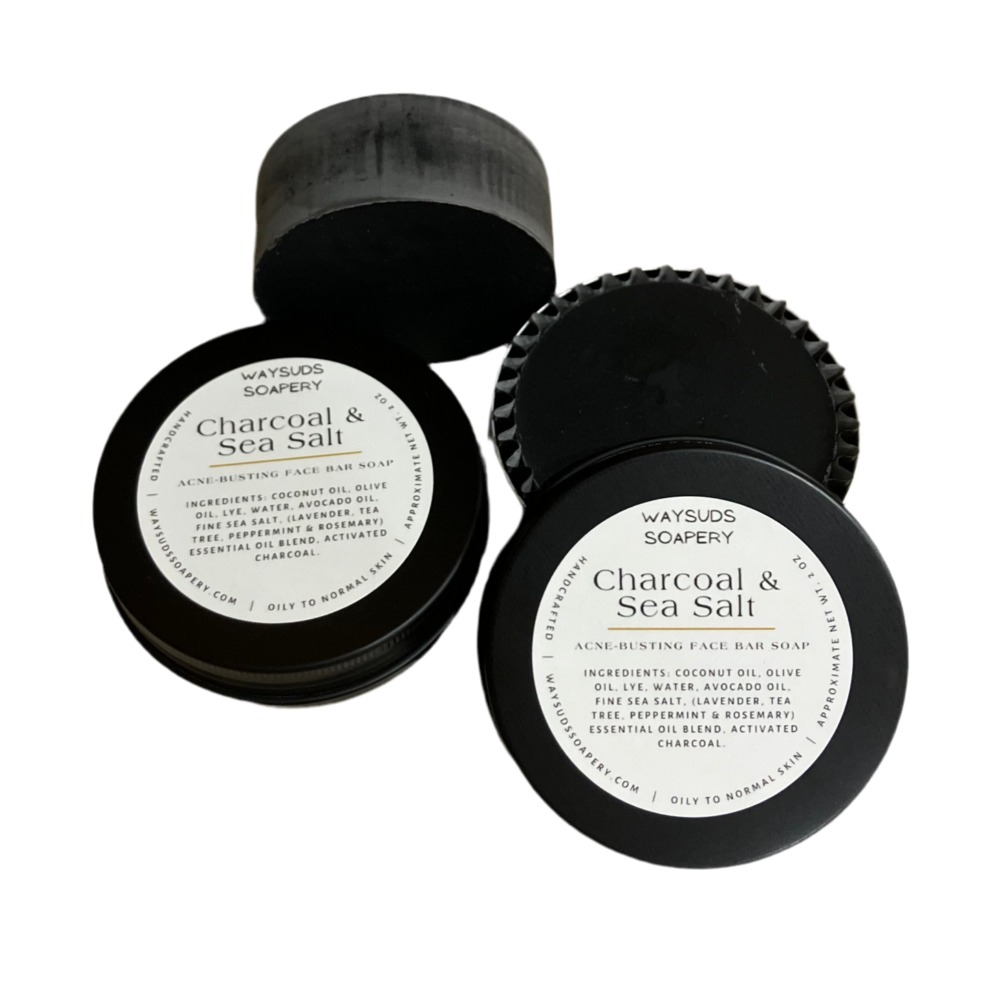 Acne-Busting Charcoal & Sea Salt Face Bar Soap