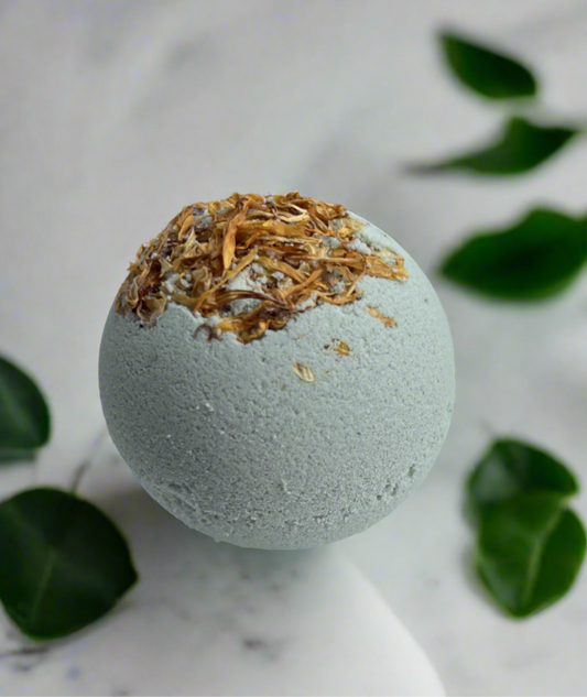 Pink Grapefruit-Peppermint Shea Butter Bath Bomb
